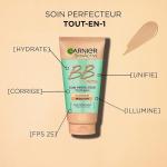 GARNIER Skin Active - BB Crème - Soin Perfecteur Tout-En-1 - Unifie, Matifie & Hydrate - FPS 25